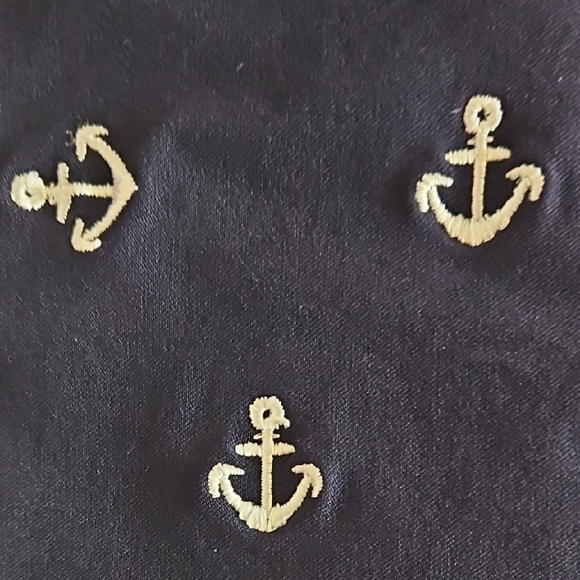 Charter Club Dark Blue Mini Skirt with Anchor Pattern  15x16 Stretches 18 Across - Picture 3 of 7